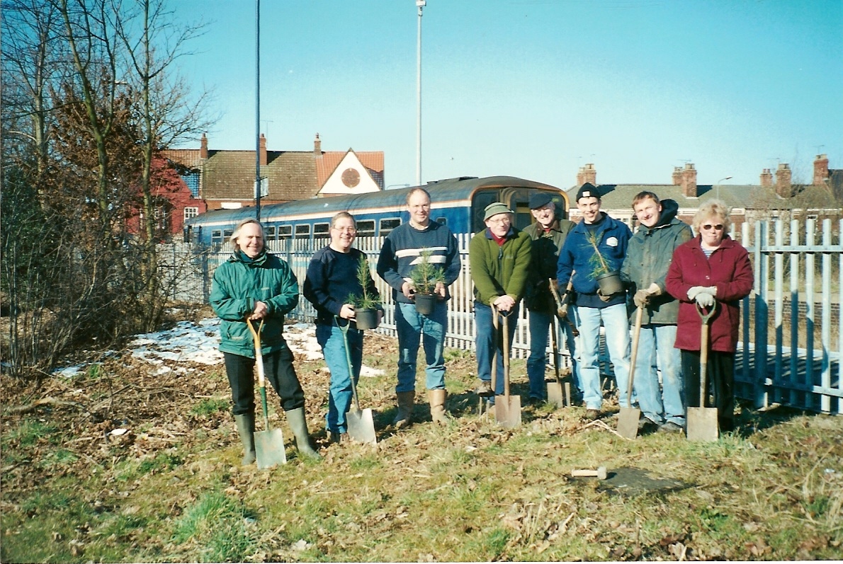 Planting trees at Barton interchange